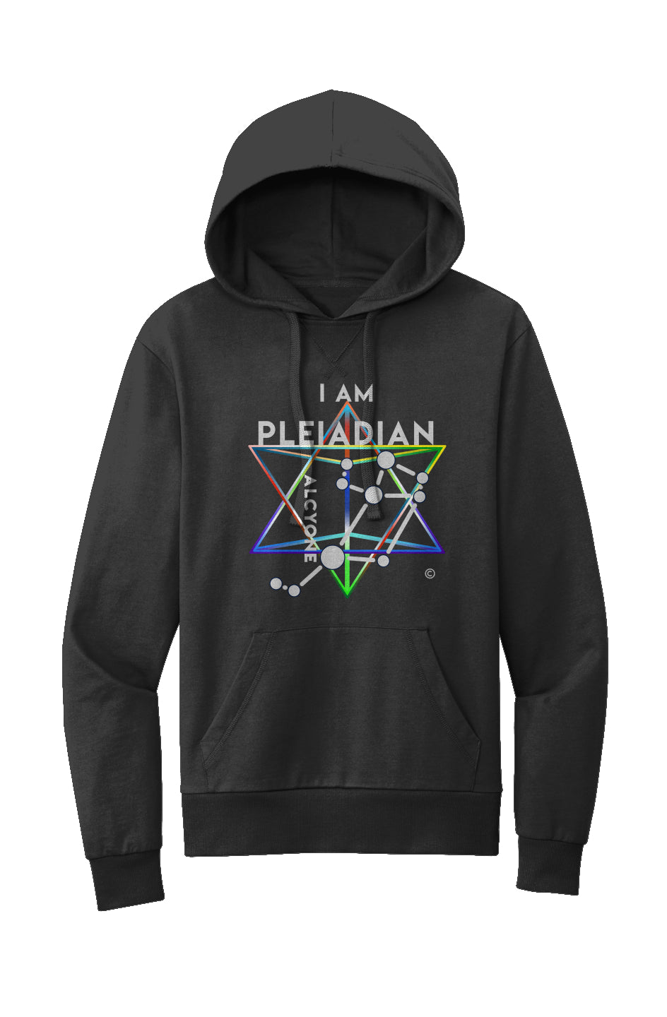 the pleiadian collection: organic cotton, unisex, pullover hoodie